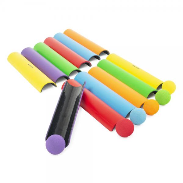 Relay set with tubes and balls