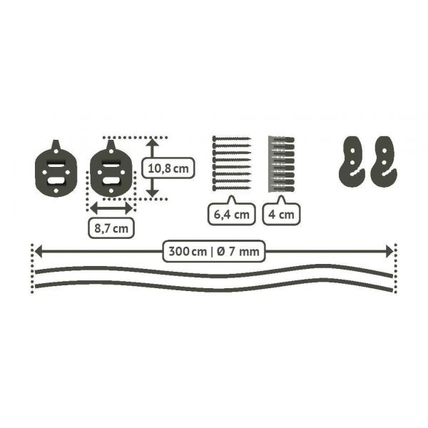 Fixation set for hanging chair (2 suspension points)