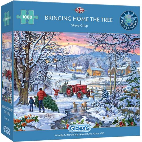 Puzzle - bringing home the tree (1000 XXL)