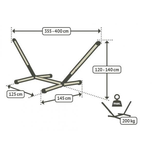 Hammock standard Nautico tubular frame - king size