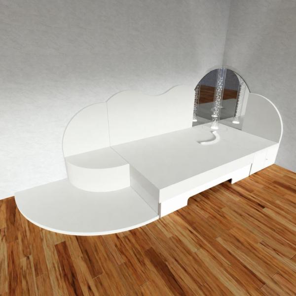 Extended corner module with musical comfort waterbed 160x200 cm