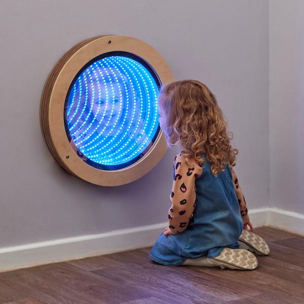 Wooden Infinity Mirror Tile with remote