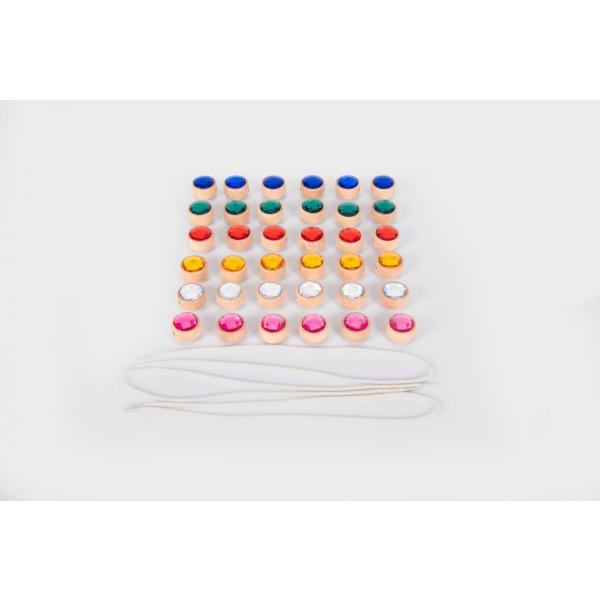 Wooden lacing jewels
