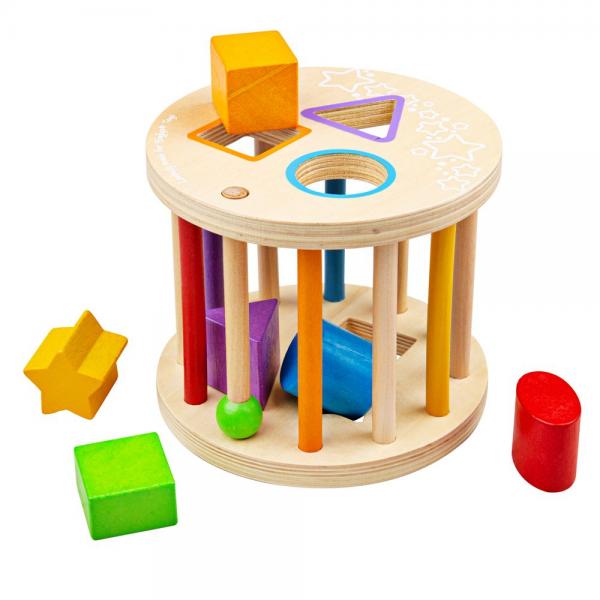 Wooden shape sorting cylinder