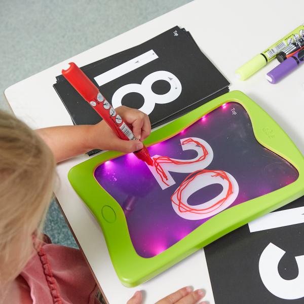 Card inserts for illuminated drawing boards - numbers 1-20