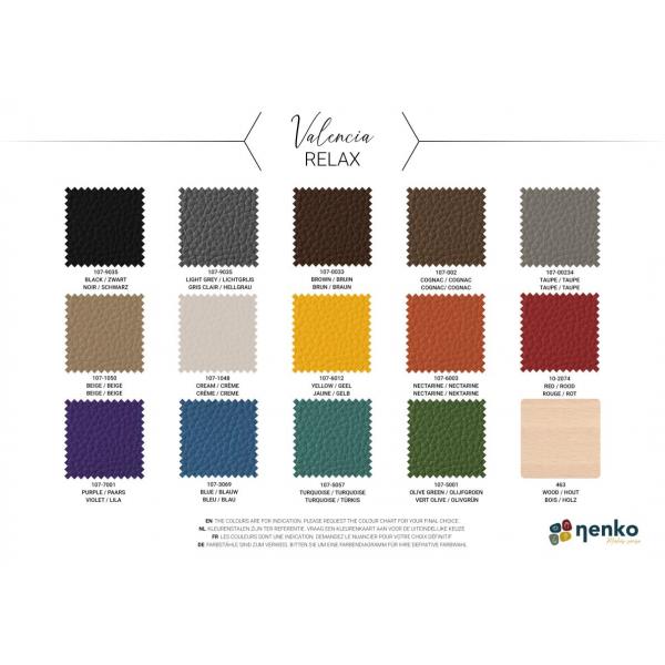 Colour chart - Valencia Relax