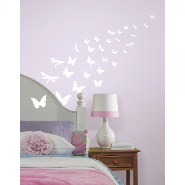 Wall sticker Butterflies and Dragonflies- glow in the dark