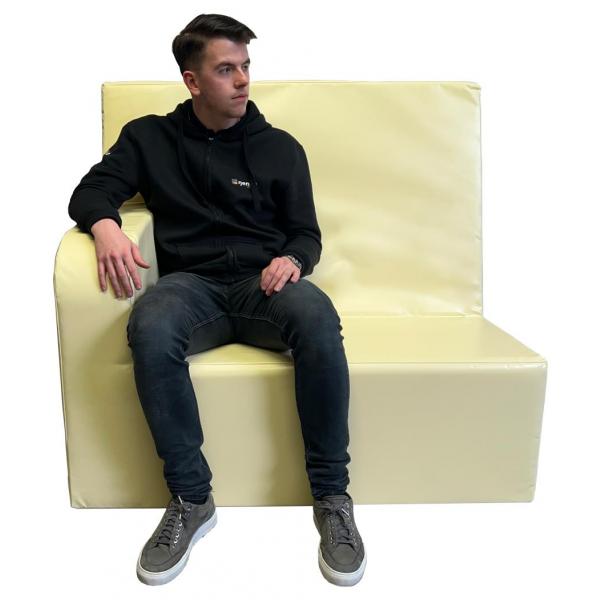 Nenko high back 2-seater, right armrest - cream