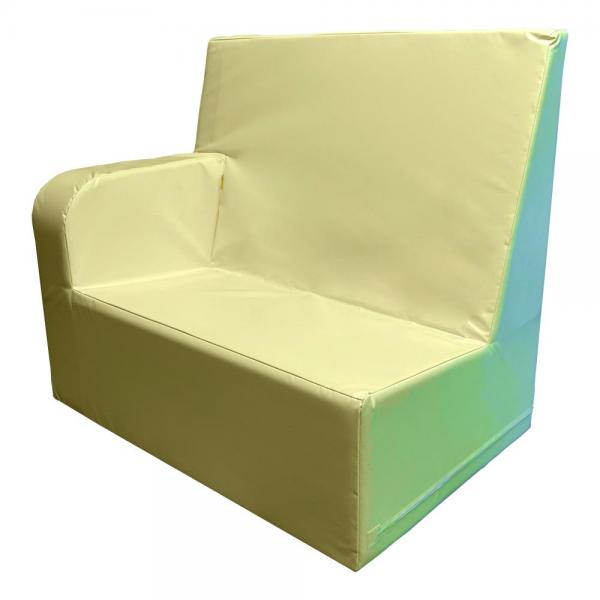 Nenko high back 2-seater, right armrest - cream