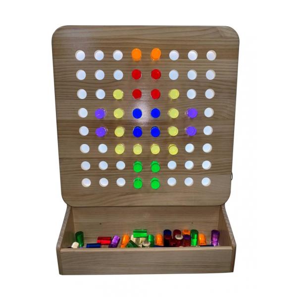 Storage tray for Wall hanging sensory light panel with coloured rods
