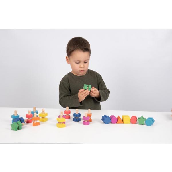 Rainbow Wooden Nuts & Bolts