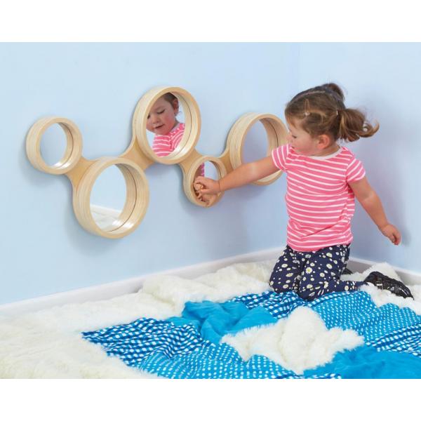 Wooden Framed Circle Mirror