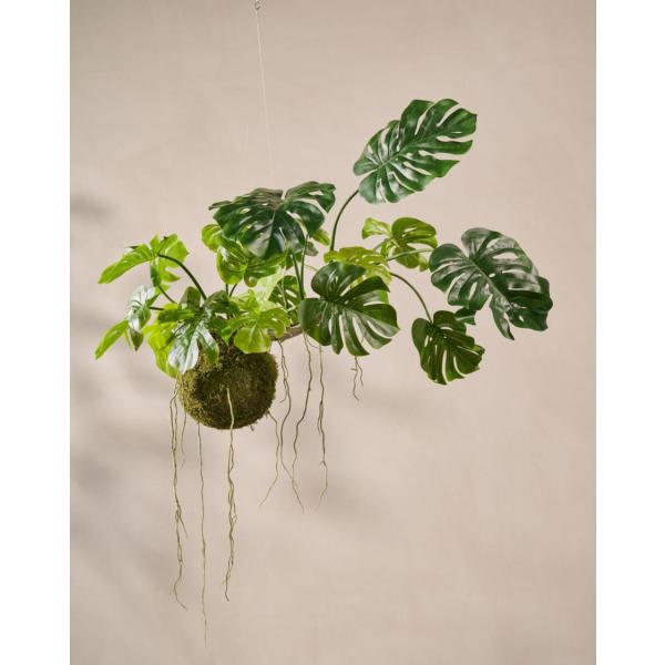 Silk-ka artificial hanging Monstera plant green – 60 cm