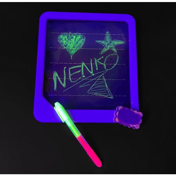 Neon Glow drawing board with pen and sponge