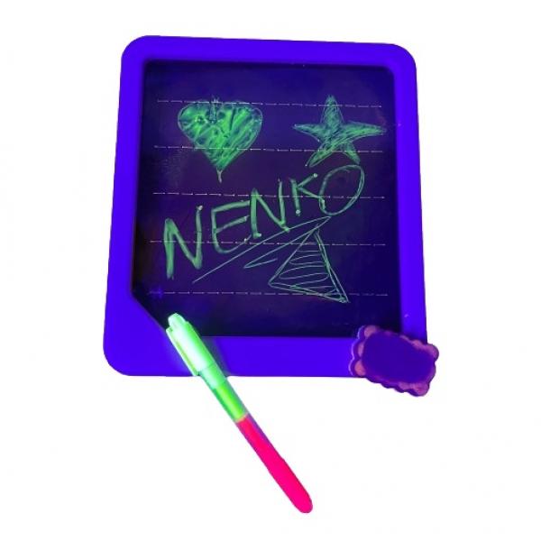 Neon Glow drawing board with pen and sponge