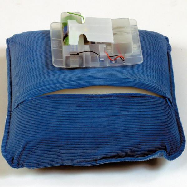 Vibration Pillow blue corduroy