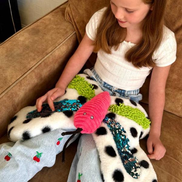 Weighted tactile butterfly with glitter