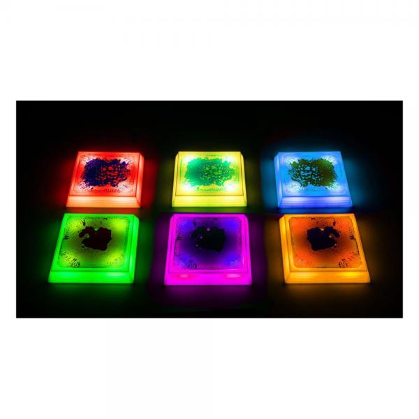 Square sensory LED balance stones with liquid