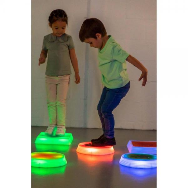 Square sensory LED balance stones with liquid