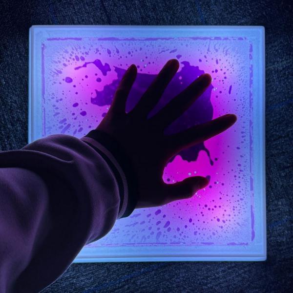 Square sensory LED balance stones with liquid