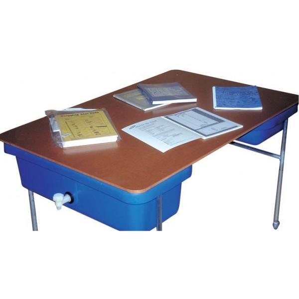 wooden sand and water table with lid
