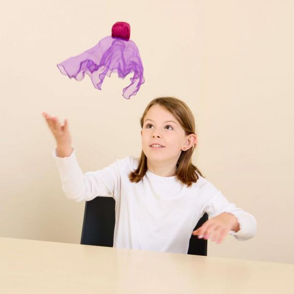 Floating scarves with bean bag