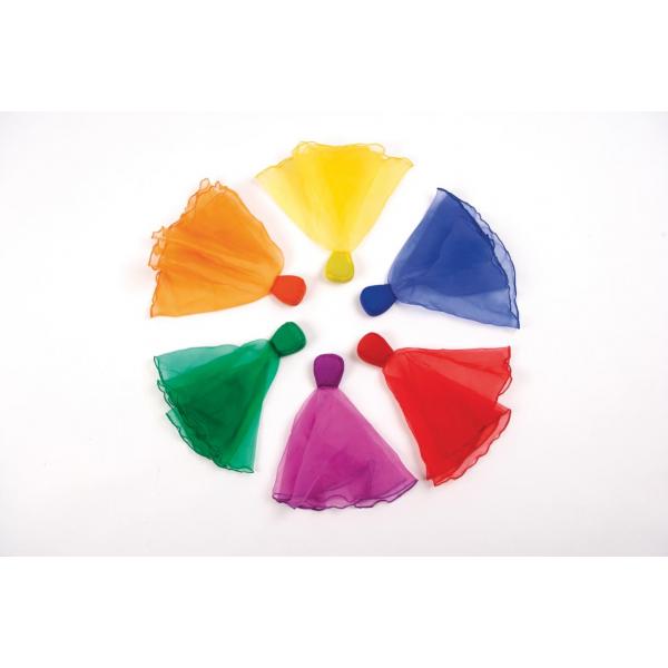 Floating scarves with bean bag