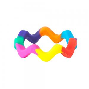 Rainbow Wavy Tread Bangle