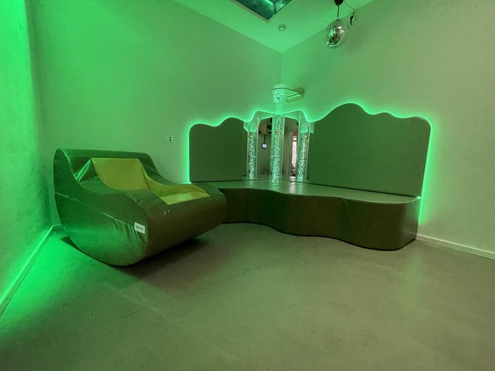 Sensory room with LED ceiling panel