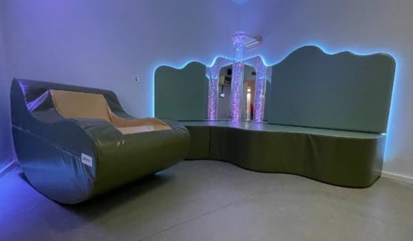 Sensory room with LED ceiling panel