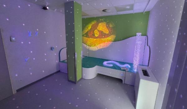 Sensory room with radiator upholstery